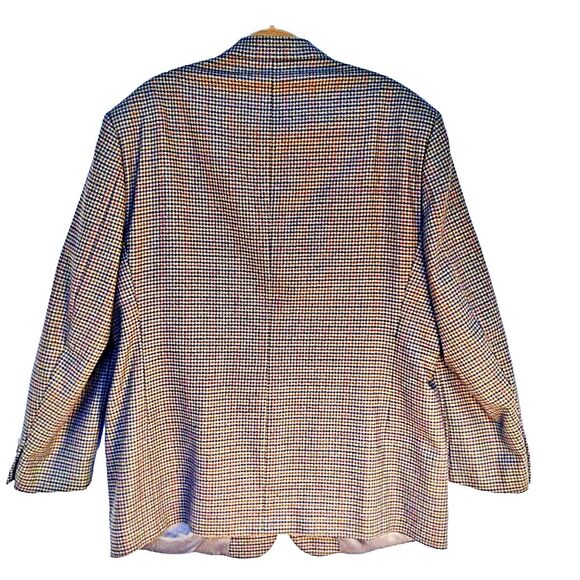 Roundtree & Yorke Dillards Wool Tan Tweed Houndstooth Blazer Sports Coat 48R - Picture 5 of 11